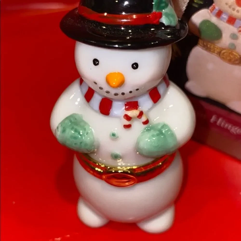Hallmark porcelain hinged box snowman ornament